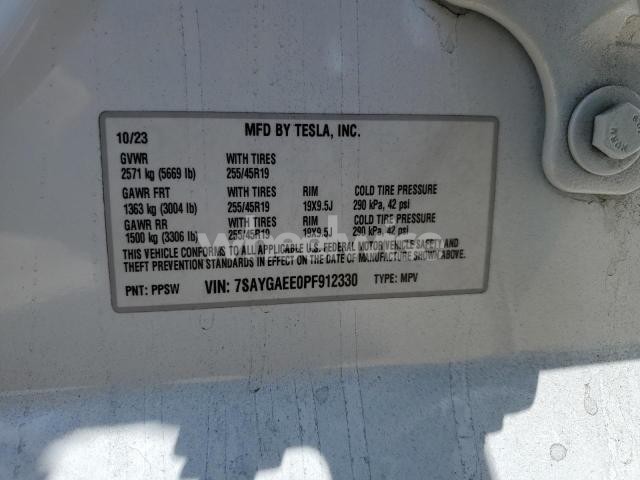 Photo 9 of 2023 TESLA MODEL Y (VIN 7SAYGAEE0PF912330)