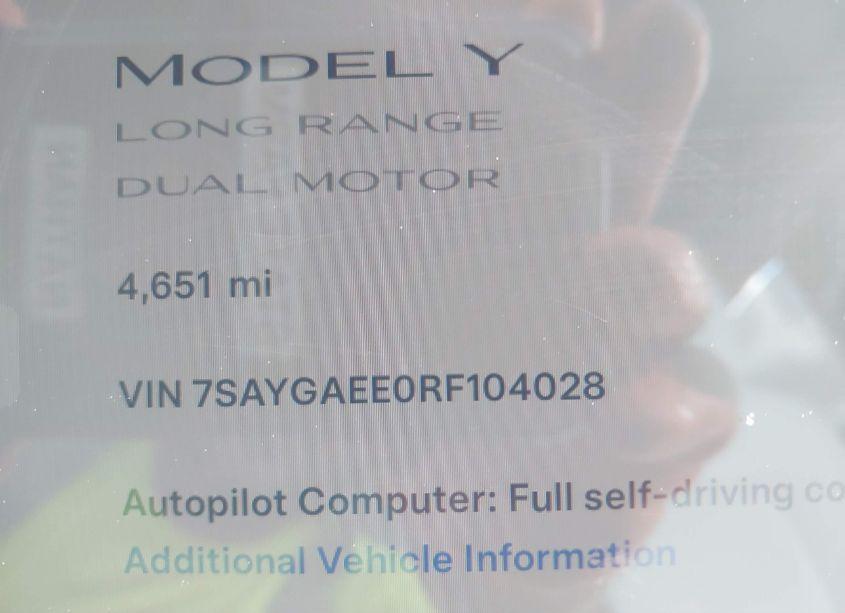 Photo 16 of 2024 Tesla Model Y LONG RANGE DUAL MOTOR ALL-WHEEL DRIVE (VIN 7SAYGAEE0RF104028)