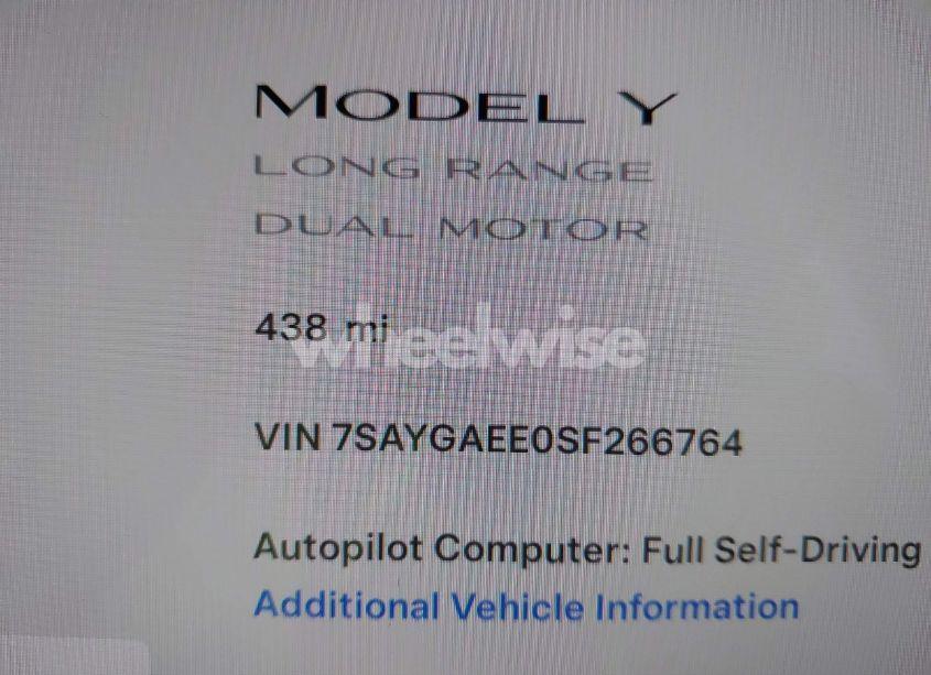 Photo 15 of 2025 Tesla Model Y LONG RANGE DUAL MOTOR ALL-WHEEL DRIVE (VIN 7SAYGAEE0SF266764)