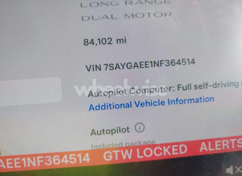 Photo 15 of 2022 Tesla Model Y LONG RANGE DUAL MOTOR ALL-WHEEL DRIVE (VIN 7SAYGAEE1NF364514)