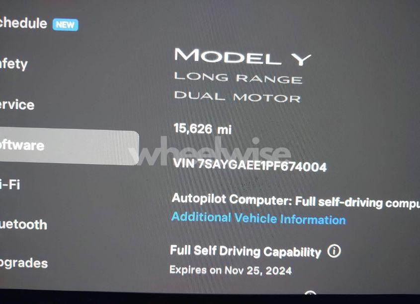Photo 15 of 2023 Tesla Model Y AWD/LONG RANGE DUAL MOTOR ALL-WHEEL DRIVE (VIN 7SAYGAEE1PF674004)