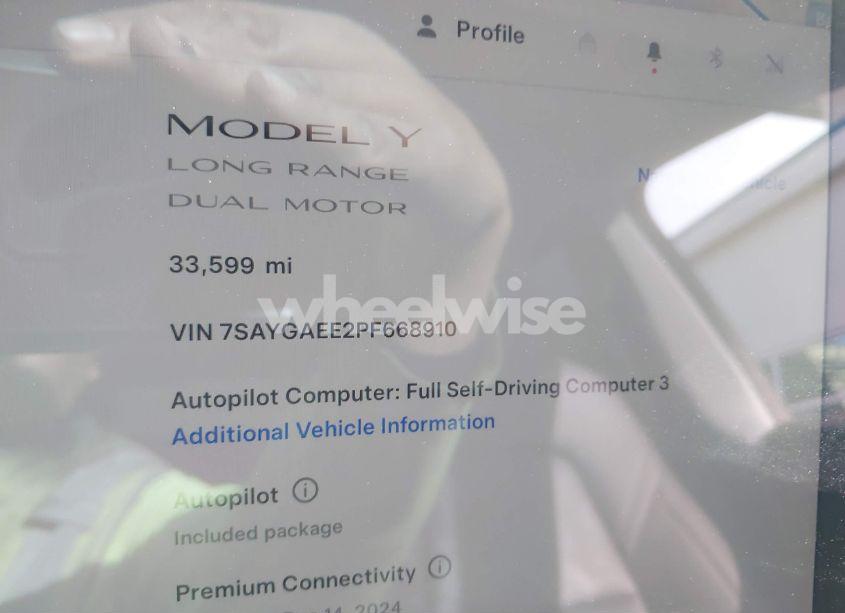 Photo 16 of 2023 Tesla Model Y AWD/LONG RANGE DUAL MOTOR ALL-WHEEL DRIVE (VIN 7SAYGAEE2PF668910)