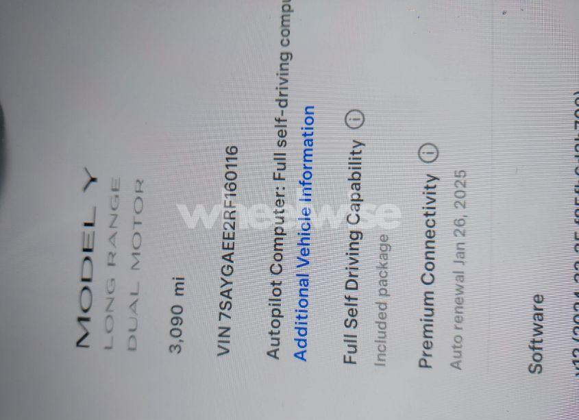 Photo 15 of 2024 Tesla Model Y LONG RANGE DUAL MOTOR ALL-WHEEL DRIVE (VIN 7SAYGAEE2RF160116)