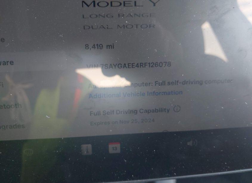 Photo 7 of 2024 Tesla Model Y LONG RANGE DUAL MOTOR ALL-WHEEL DRIVE (VIN 7SAYGAEE4RF126078)