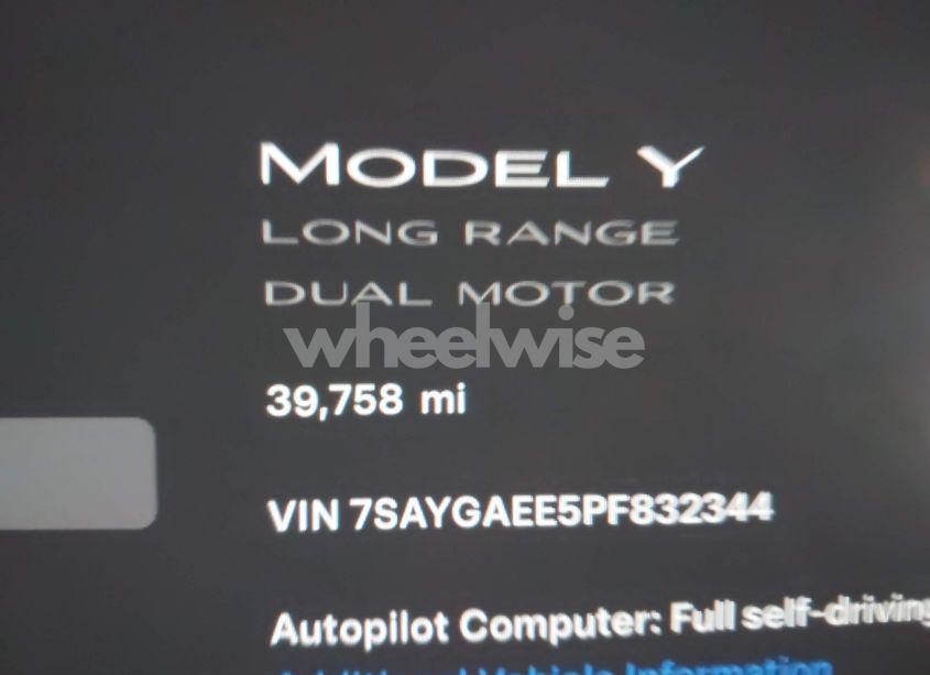 Photo 16 of 2023 Tesla Model Y AWD/LONG RANGE DUAL MOTOR ALL-WHEEL DRIVE (VIN 7SAYGAEE5PF832344)