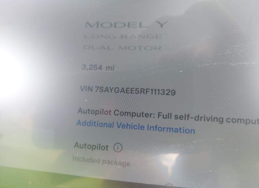 Photo 9 of 2024 Tesla Model Y LONG RANGE DUAL MOTOR ALL-WHEEL DRIVE (VIN 7SAYGAEE5RF111329)