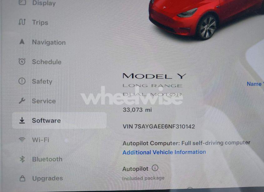 Photo 7 of 2022 Tesla Model Y LONG RANGE DUAL MOTOR ALL-WHEEL DRIVE (VIN 7SAYGAEE6NF310142)