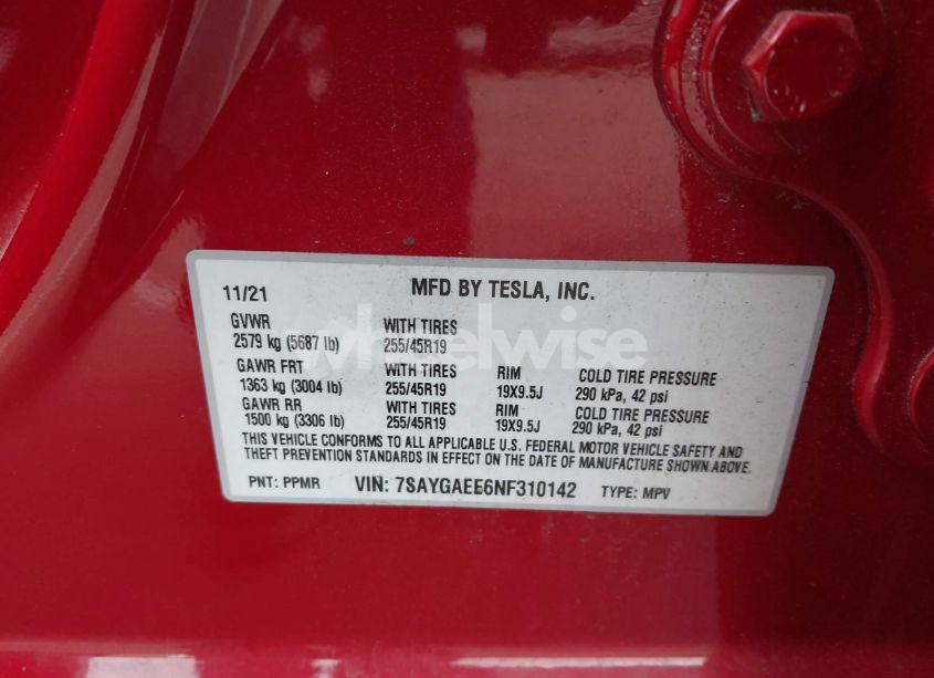 Photo 9 of 2022 Tesla Model Y LONG RANGE DUAL MOTOR ALL-WHEEL DRIVE (VIN 7SAYGAEE6NF310142)