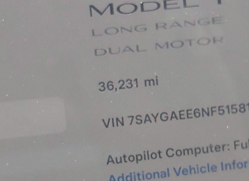 Photo 14 of 2022 Tesla Model Y LONG RANGE DUAL MOTOR ALL-WHEEL DRIVE (VIN 7SAYGAEE6NF515816)