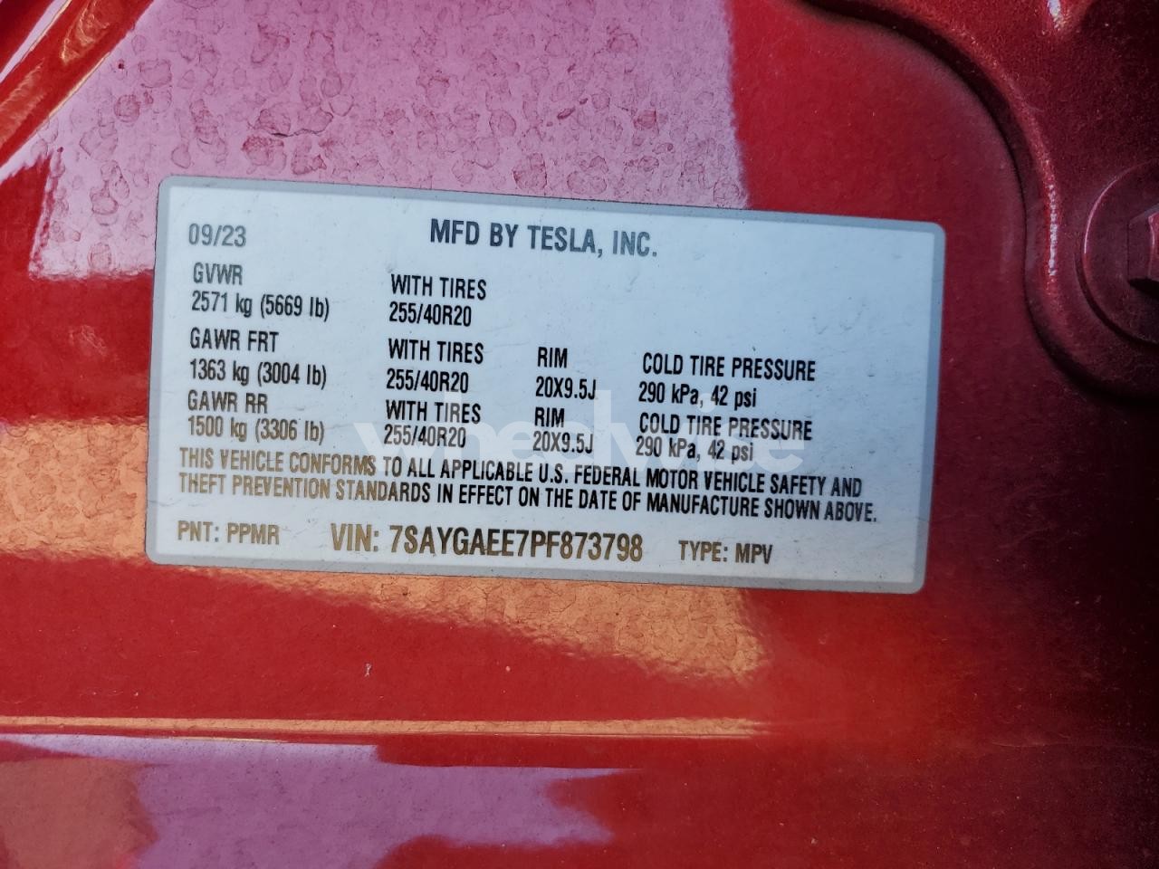 Photo 13 of 2023 TESLA MODEL Y (VIN 7SAYGAEE7PF873798)