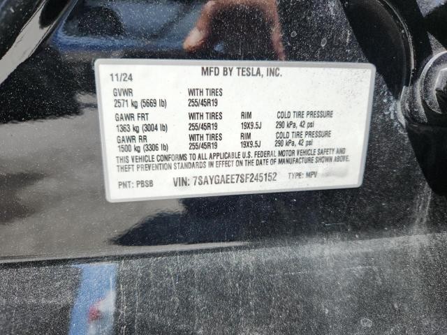 Photo 12 of 2025 TESLA MODEL Y (VIN 7SAYGAEE7SF245152)