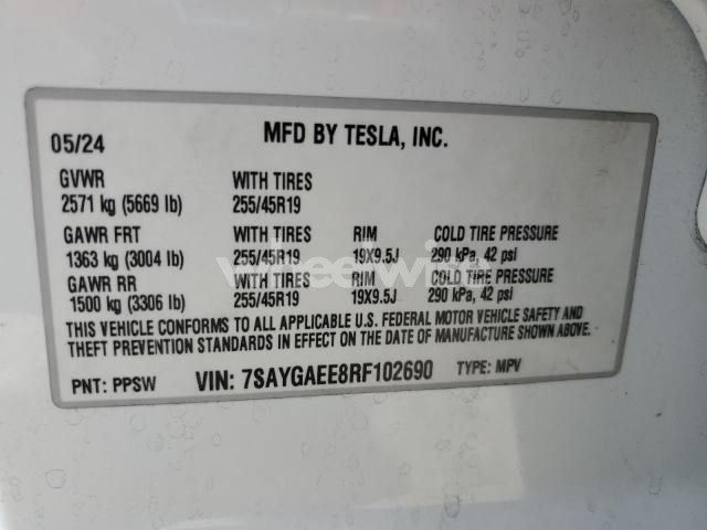 Photo 8 of 2024 TESLA MODEL Y (VIN 7SAYGAEE8RF102690)