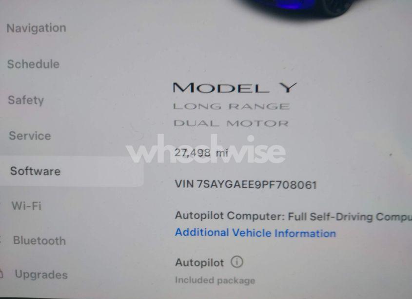 Photo 7 of 2023 Tesla Model Y AWD/LONG RANGE DUAL MOTOR ALL-WHEEL DRIVE (VIN 7SAYGAEE9PF708061)