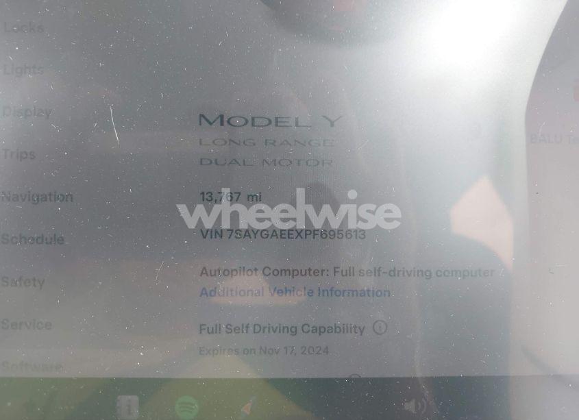 Photo 7 of 2023 Tesla Model Y AWD/LONG RANGE DUAL MOTOR ALL-WHEEL DRIVE (VIN 7SAYGAEEXPF695613)