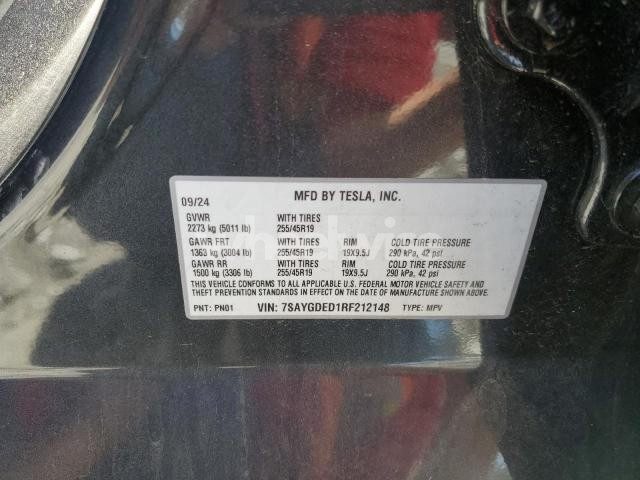 Photo 6 of 2024 TESLA MODEL Y (VIN 7SAYGDED1RF212148)