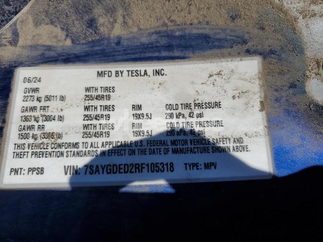 Photo 14 of 2024 TESLA MODEL Y (VIN 7SAYGDED2RF105318)