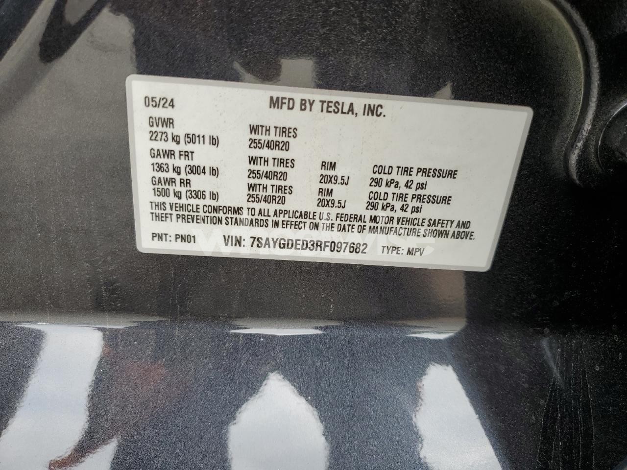Photo 12 of 2024 TESLA MODEL Y (VIN 7SAYGDED3RF097682)