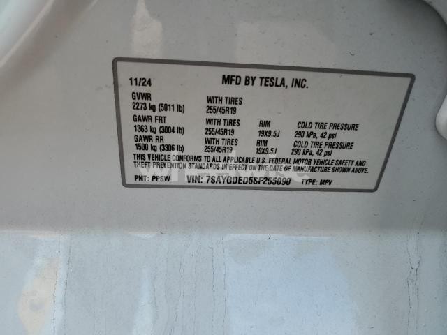 Photo 3 of 2025 TESLA MODEL Y (VIN 7SAYGDED5SF255090)