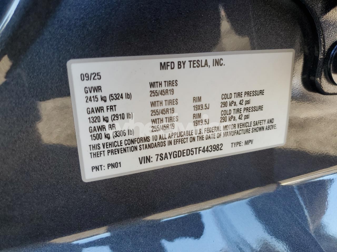 Photo 12 of 2026 TESLA MODEL Y (VIN 7SAYGDED5TF443982)