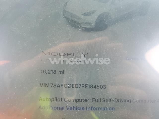 Photo 2 of 2024 TESLA MODEL Y (VIN 7SAYGDED7RF184503)