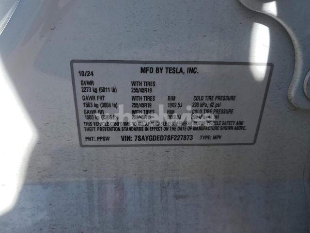 Photo 5 of 2025 TESLA MODEL Y (VIN 7SAYGDED7SF227873)