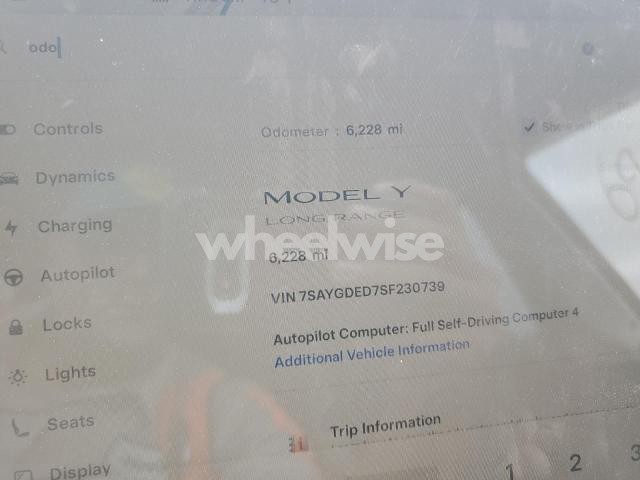 Photo 3 of 2025 TESLA MODEL Y (VIN 7SAYGDED7SF230739)