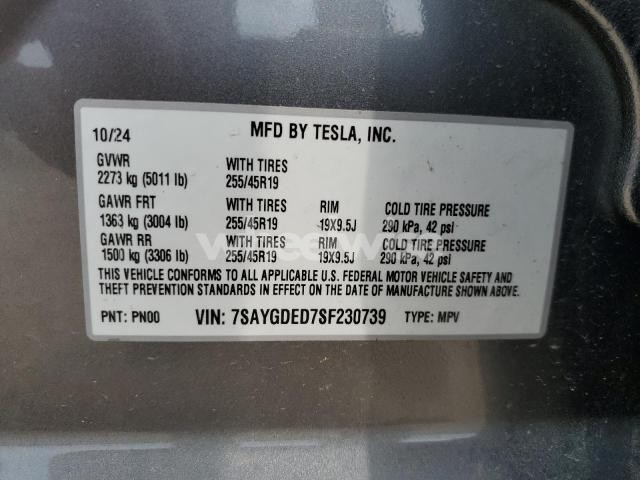 Photo 7 of 2025 TESLA MODEL Y (VIN 7SAYGDED7SF230739)