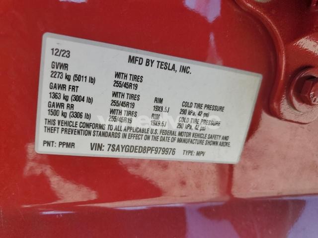 Photo 3 of 2023 TESLA MODEL Y (VIN 7SAYGDED8PF979976)