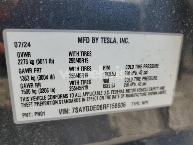 Photo 13 of 2024 TESLA MODEL Y (VIN 7SAYGDED8RF158606)