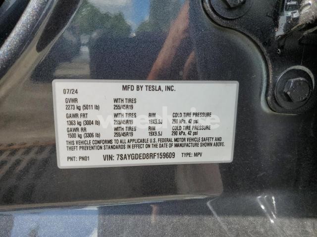 Photo 9 of 2024 TESLA MODEL Y (VIN 7SAYGDED8RF159609)