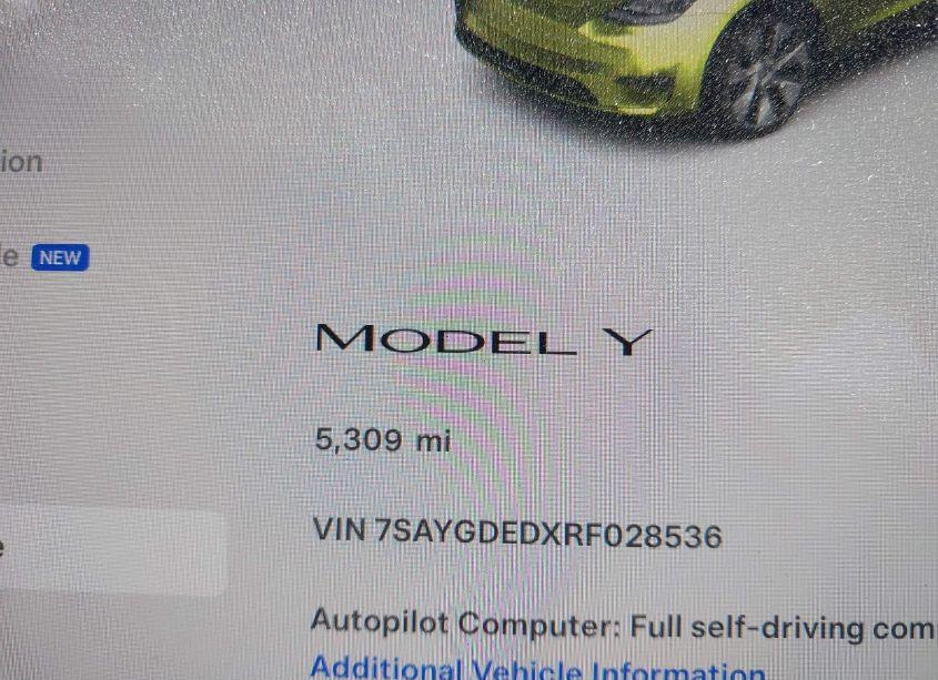 Photo 15 of 2024 Tesla Model Y LONG RANGE DUAL MOTOR ALL-WHEEL DRIVE/RWD (VIN 7SAYGDEDXRF028536)