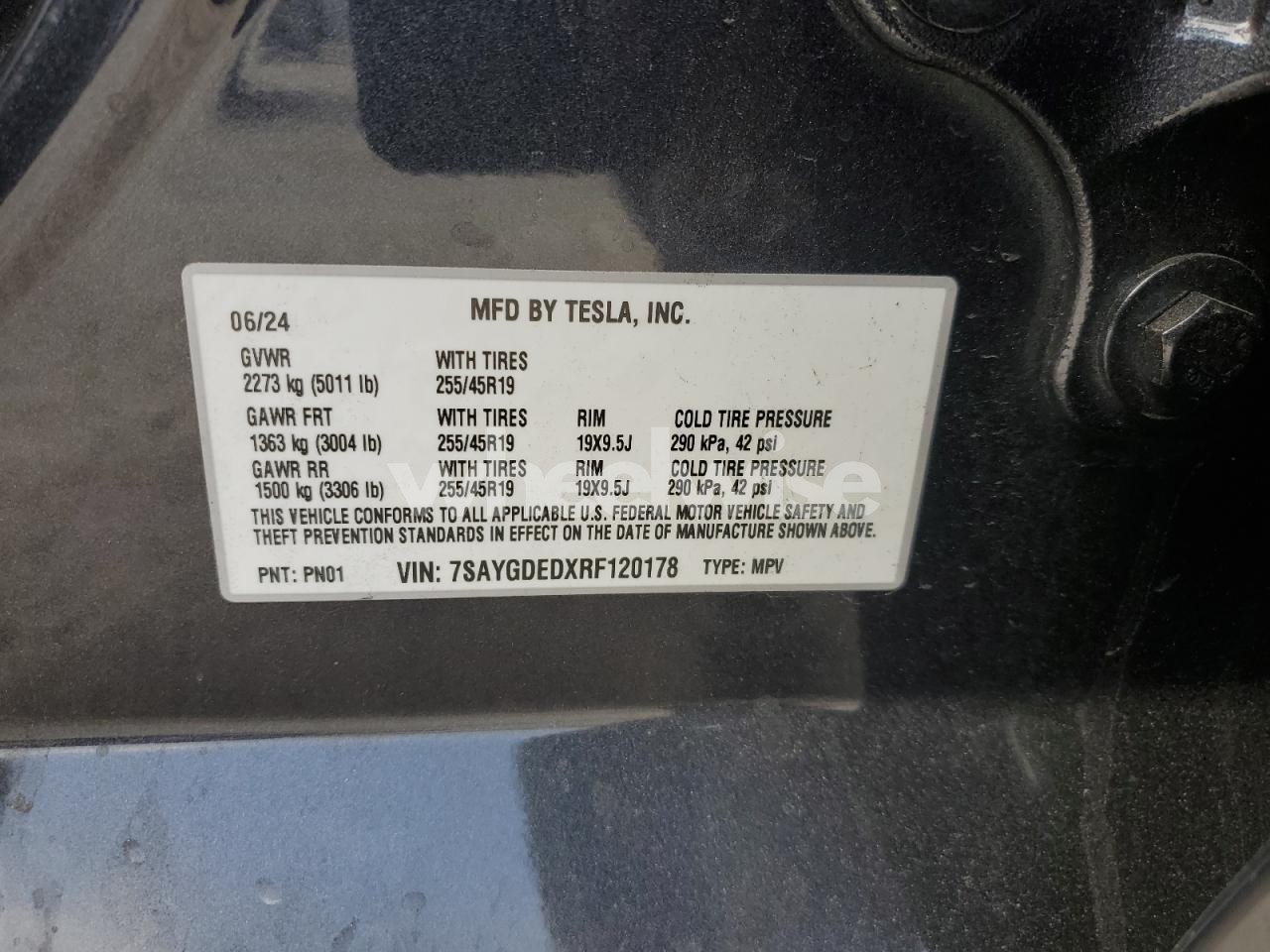 Photo 12 of 2024 TESLA MODEL Y (VIN 7SAYGDEDXRF120178)