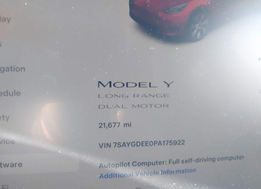 Photo 7 of 2023 Tesla Model Y AWD/LONG RANGE DUAL MOTOR ALL-WHEEL DRIVE (VIN 7SAYGDEE0PA175922)