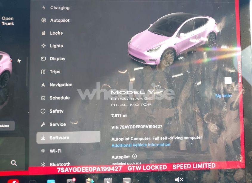 Photo 7 of 2023 Tesla Model Y AWD/LONG RANGE DUAL MOTOR ALL-WHEEL DRIVE (VIN 7SAYGDEE0PA199427)