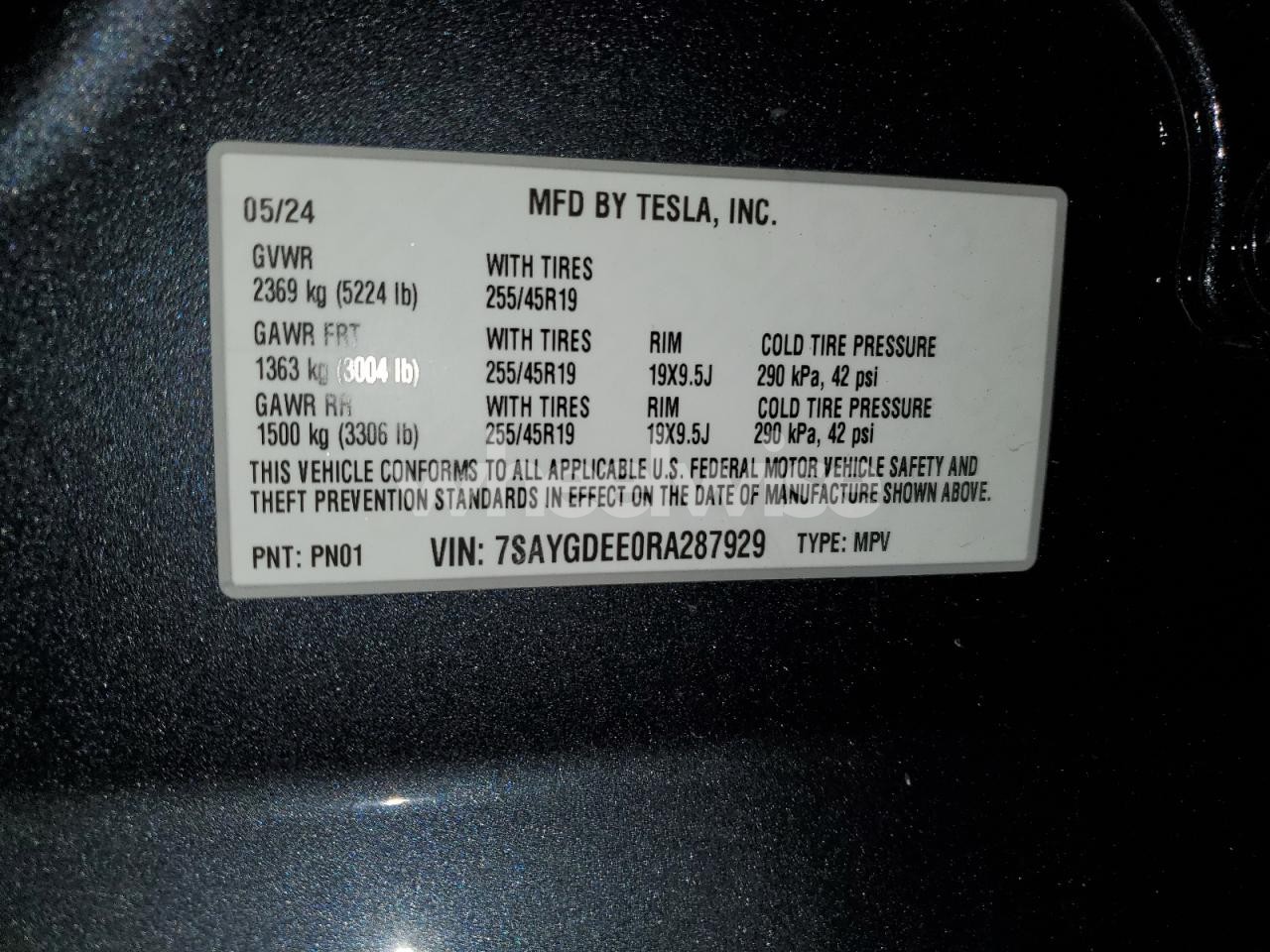Photo 13 of 2024 TESLA MODEL Y (VIN 7SAYGDEE0RA287929)