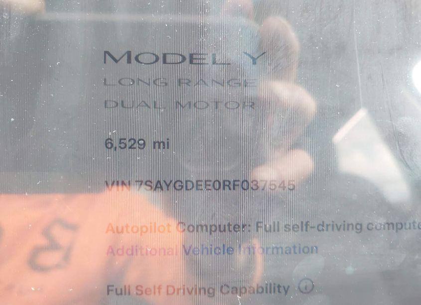 Photo 15 of 2024 Tesla Model Y LONG RANGE DUAL MOTOR ALL-WHEEL DRIVE (VIN 7SAYGDEE0RF037545)
