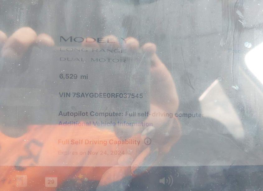 Photo 7 of 2024 Tesla Model Y LONG RANGE DUAL MOTOR ALL-WHEEL DRIVE (VIN 7SAYGDEE0RF037545)