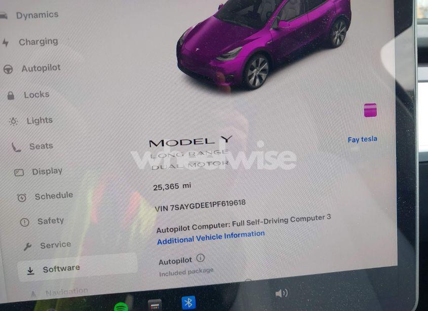 Photo 7 of 2023 Tesla Model Y AWD/LONG RANGE DUAL MOTOR ALL-WHEEL DRIVE (VIN 7SAYGDEE1PF619618)