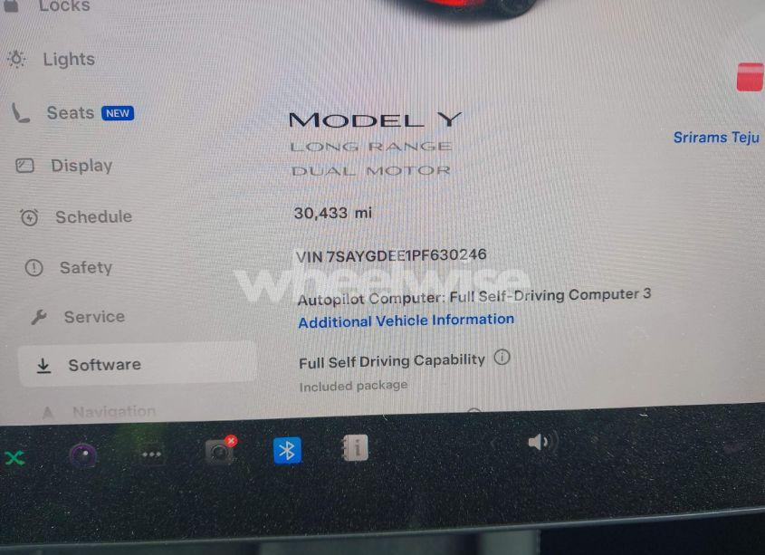 Photo 15 of 2023 Tesla Model Y AWD/LONG RANGE DUAL MOTOR ALL-WHEEL DRIVE (VIN 7SAYGDEE1PF630246)