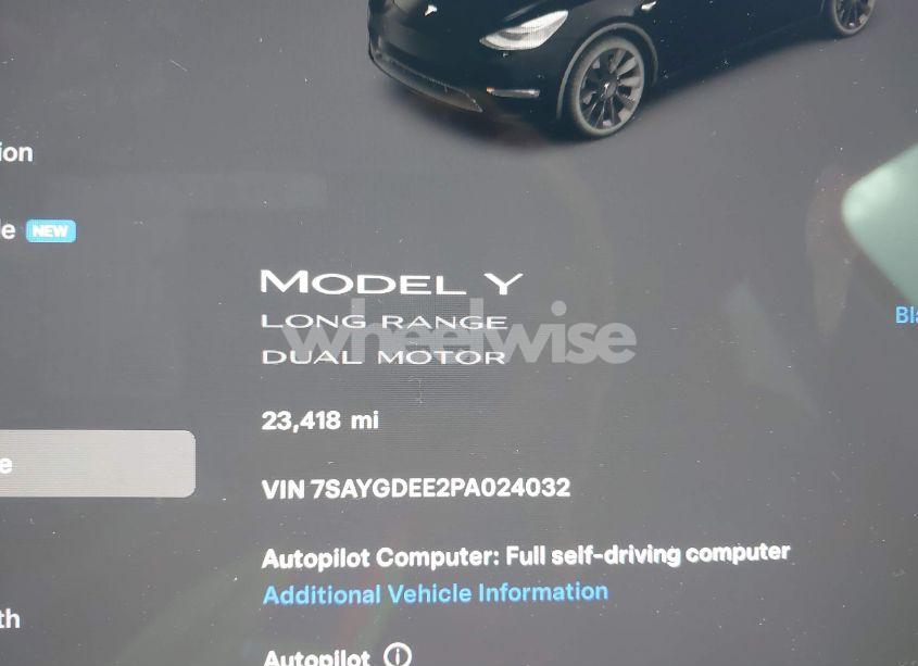 Photo 15 of 2023 Tesla Model Y AWD/LONG RANGE DUAL MOTOR ALL-WHEEL DRIVE (VIN 7SAYGDEE2PA024032)