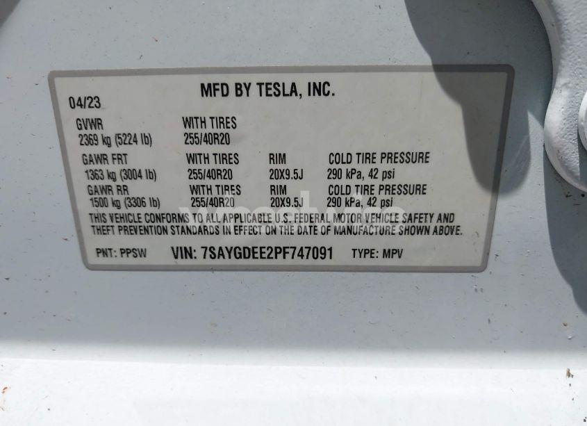 Photo 9 of 2023 Tesla Model Y (VIN 7SAYGDEE2PF747091)