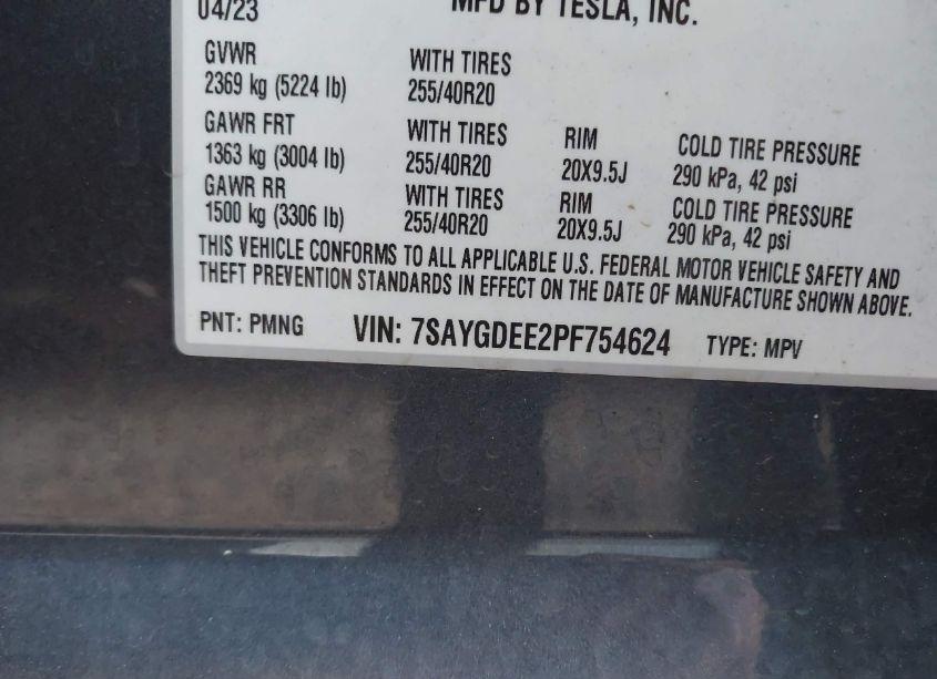 Photo 9 of 2023 Tesla Model Y (VIN 7SAYGDEE2PF754624)