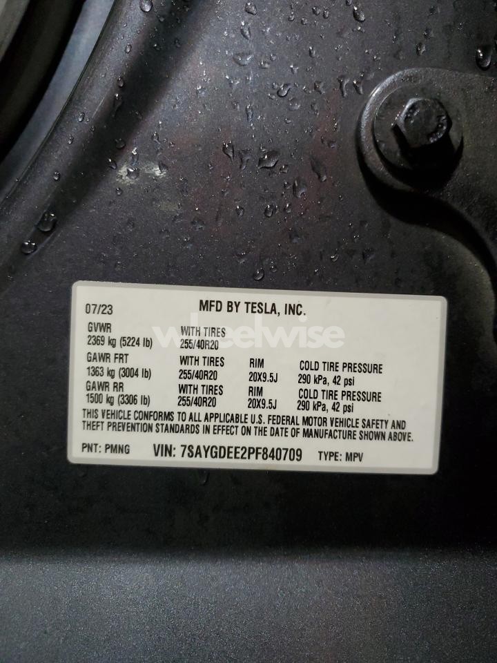 Photo 14 of 2023 TESLA MODEL Y (VIN 7SAYGDEE2PF840709)