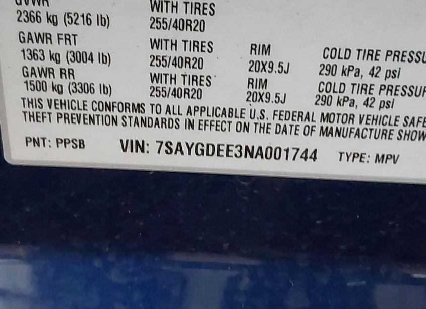 Photo 9 of 2022 Tesla Model Y LONG RANGE DUAL MOTOR ALL-WHEEL DRIVE (VIN 7SAYGDEE3NA001744)