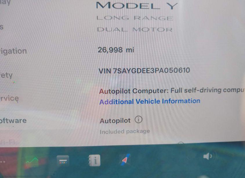 Photo 9 of 2023 Tesla Model Y AWD/LONG RANGE DUAL MOTOR ALL-WHEEL DRIVE (VIN 7SAYGDEE3PA050610)