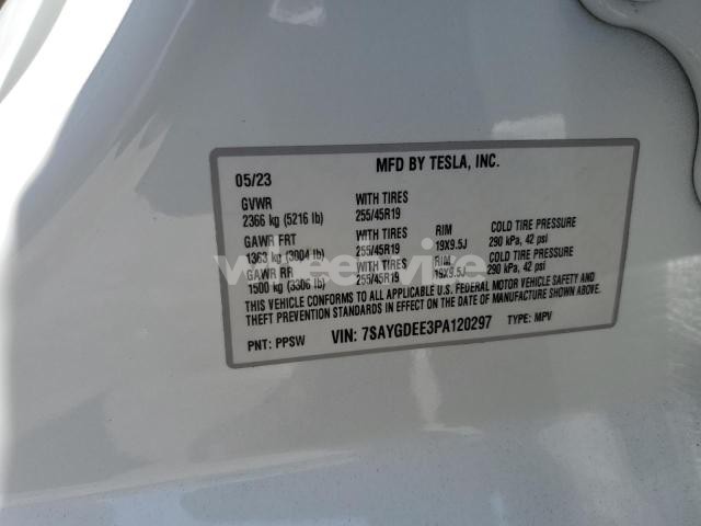 Photo 9 of 2023 TESLA MODEL Y (VIN 7SAYGDEE3PA120297)