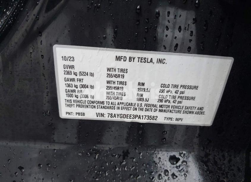 Photo 9 of 2023 Tesla Model Y AWD/LONG RANGE DUAL MOTOR ALL-WHEEL DRIVE (VIN 7SAYGDEE3PA173582)