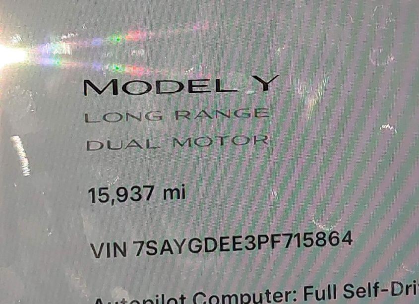 Photo 15 of 2023 Tesla Model Y AWD/LONG RANGE DUAL MOTOR ALL-WHEEL DRIVE (VIN 7SAYGDEE3PF715864)