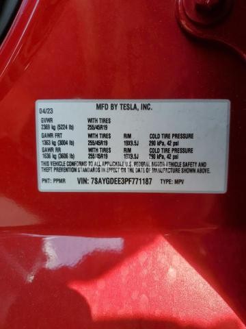 Photo 4 of 2023 TESLA MODEL Y (VIN 7SAYGDEE3PF771187)