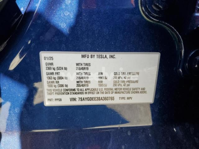 2025 TESLA MODEL Y (VIN 7SAYGDEE3SA360765) main photo